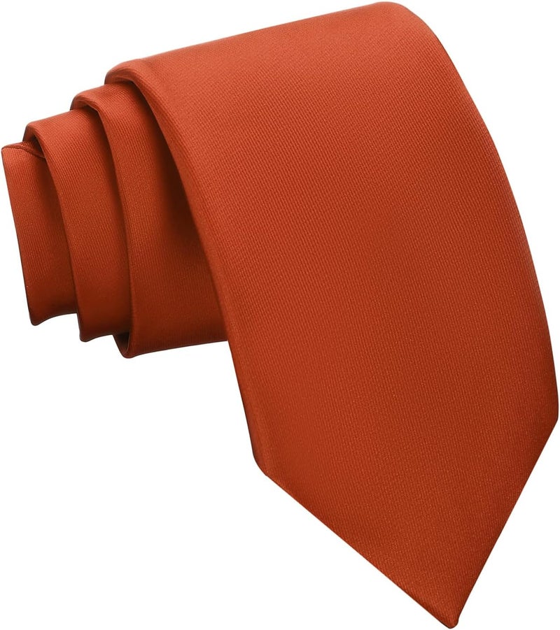 Murong Men's Ties Solid Color Pure Polyester Plain Fine Stripes Necktie Ties For Men - Image 1